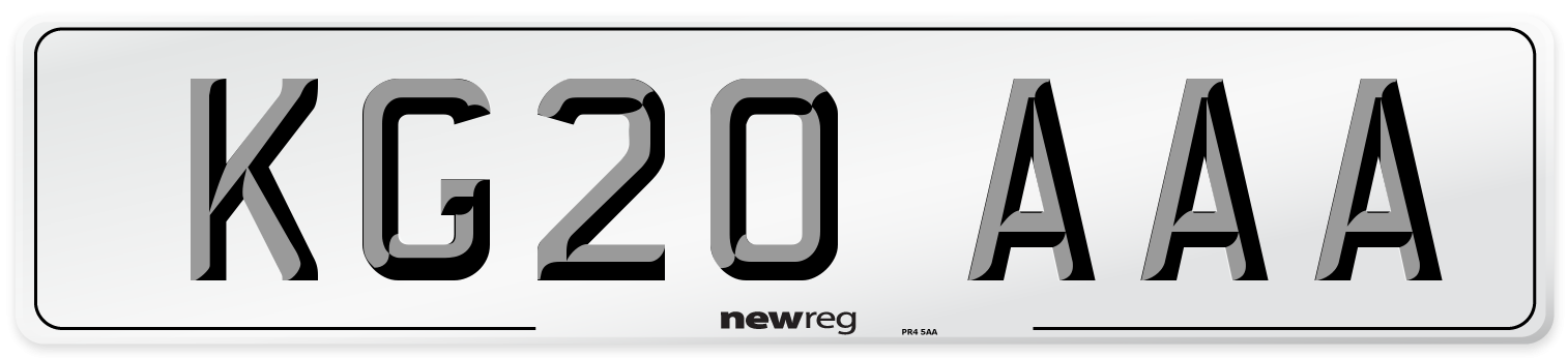 KG20 AAA Number Plate from New Reg